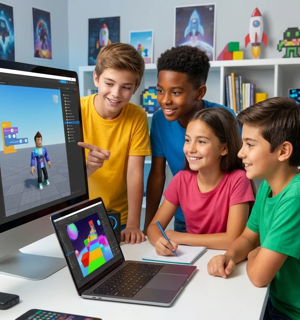 captura de un juego creado en Roblox Studio por un alumno