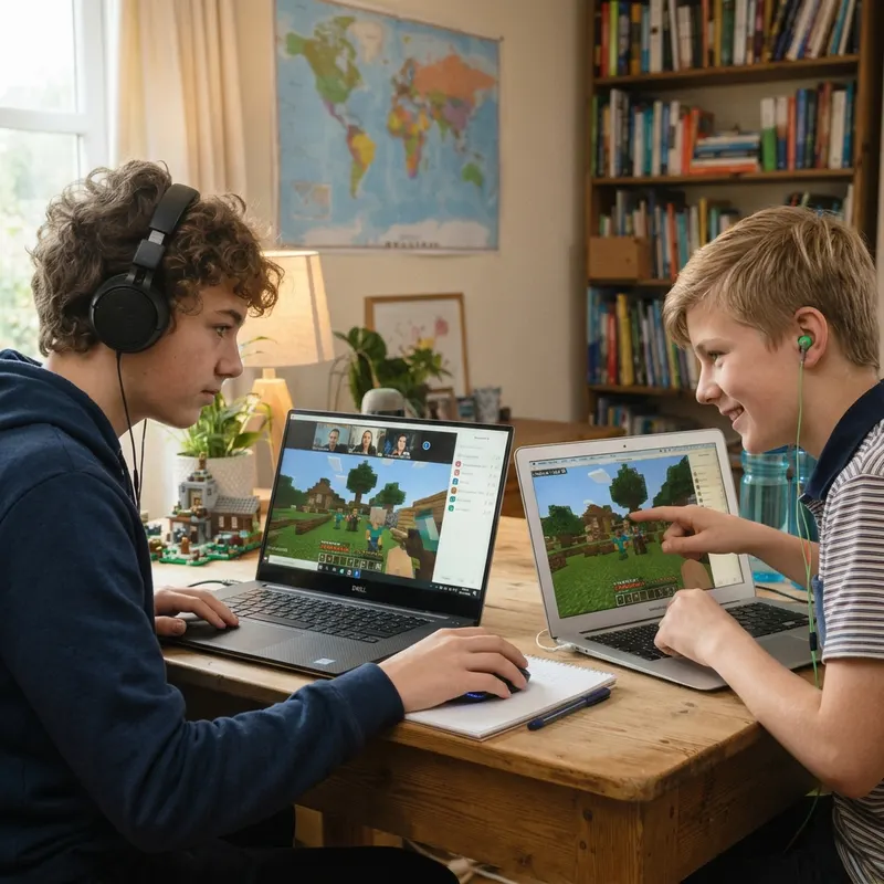 Alumnos en el curso Minecraft Coders